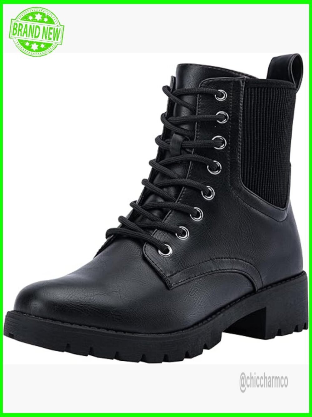 Women's Lace Up Ankle Boots Combat Zipper Short Booties